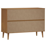 Drawer Cabinet MOLDE Brown 113x40x80 cm Solid Wood Pine 350507
