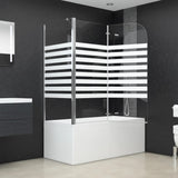 Bath Enclosure 120x68x130 cm Tempered Glass Stripe 146226