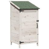 Garden Shed with Roof White 59 x 56 x 113.5 cm Solid Fir Wood 42033437