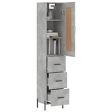 Highboard Concrete Grey 34,5x34x180 cm Engineered Wood 3200205