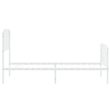 Metal Bed Frame without Mattress with Footboard White 90x190cm 373946