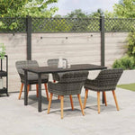 Garden Dining Set with Cushion 5 pcs Grey Poly Rattan 3261687