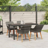Garden Dining Set with Cushion 5 pcs Grey Poly Rattan 3261687