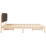 Bed Frame with Upholstered Headboard Taupe 135 x 190 cm 877992