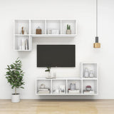 ZNTS Wall-mounted TV Cabinet White 37x37x107 cm Engineered Wood 805480