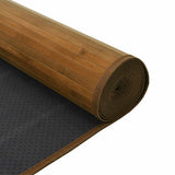 Rug Rectangular Brown 100x300 cm Bamboo 376950