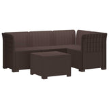 4-Seater Garden Sofa Rattan Look PP Brown 3443995