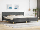 Bed Frame with Mattress Dark Grey Fabric 3415266