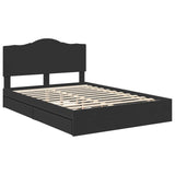 Storage Bed with Headboard Black 140 x 190 cm Engineered Wood 3413507