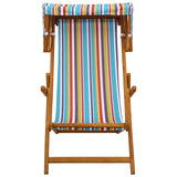 Deck Chair 2 pcs 3 Position Solid Eucalyptus Wood Multicolour 3407810