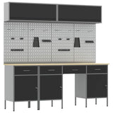 Work Cabinet Set with Drawer with Storage Manual 10 pcs Black 3321474