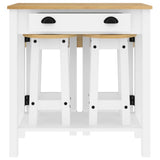 5 Piece Bar Set White Solid Wood Pine 3217077