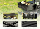 Folding Trolley Cart Storage Wagon Beach Trailer 4 Wheels with Handle Overhead Canopy Cart Push Pull T3398P348598