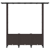 Raised Bed with Trellis and Roof Brown 162.5 x 40 x 142 cm PP 3423116