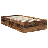 Bed Frame with Headboard Old Wood 100 x 200 cm Solid Pine Wood 3412531