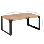 ZNTS Coffee Table Solid Acacia Wood 100x60x45 cm 243914