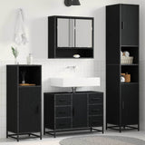Bathroom Furniture Set 3 pcs Black Oak Engineered Wood 3402487