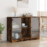 Sideboard Smoked Oak 102x37x75.5 cm Engineered Wood 3295875