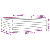 Garden Planter White 90x60x26.5 cm Solid Wood Pine 847344