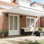 Retractable Awning Manual White 500 x 300 cm Fabric, Metal 3331364