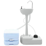 Camping Toilet 2 pcs Blue and White 50.5 x 33 x 103 cm 42001434