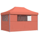 ZNTS Foldable Party Tent Pop-Up with 4 Sidewalls Terracotta 4005029