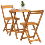 Garden Bistro Set with Cushion 3 pcs Brown Solid acacia wood 4105500