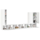 TV Wall Cabinet Set Wall-mounted 6 pcs White 3408952