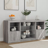 Sideboard with LED Lights Grey Sonoma 142.5x37x67 cm 3209091