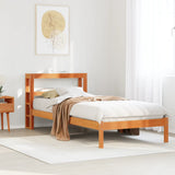 Bed Frame with Headboard without Mattress Wax Brown 90x190 cm Single 3305733