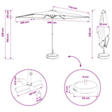 Garden Parasol with Base 200 x 300 cm Polyester Rectangular 42036206