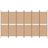 6-Panel Room Divider Beige 300 x 180 cm Fabric 42039218