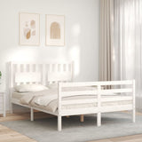 Bed Frame without Mattress White 140x200 cm Solid Wood 3194312