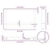 Coffee Table Legs Anthracite 2 pcs 70x cm Steel 4013290