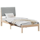 Bed frame Brown and light grey 75 x 190 cm Solid pine wood 878789