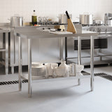 Kitchen Work Table with Backsplash 110x55x93 cm Stainless Steel 376458