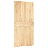 Sliding Door Natural and White 100 x 210 cm Solid Pine Wood 3445043