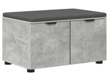 Hall Bench with Cushion with Door Concrete Grey 60 x 38 x 46 cm 891475