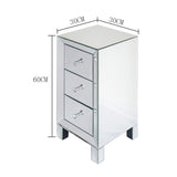 ZNTS Modern and Contemporary Mirrored 3-Drawers Nightstand Bedside Table 34787396