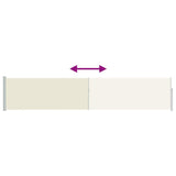Patio Retractable Side Awning 100x500 cm Cream 48383