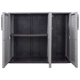 Garden Storage Cabinet Grey and Black 102x37x84 cm PP 151820