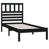 Bed Frame without Mattress Black Solid Wood Pine 100x200 cm 3101017