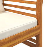 Garden Lounge Set Cream White Solid Acacia wood 2-seater 312141