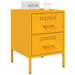 ZNTS Bedside Cabinet Mustard Yellow 36x39x50.5 cm Steel 842928