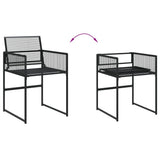 15 Piece Garden Dining Set Black Poly Rattan 3295056