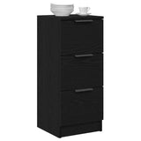 Sideboard with Drawer Black Oak 30 x 30 x 70 cm Engineered Wood 862774