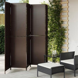 Room Divider 5 Panels Brown Poly Rattan 365365
