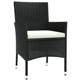 7 Piece Garden Dining Set with Cushions Black Poly Rattan 3187462