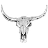 Skull Head Decoration Wall-Mounted Aluminium Silver 243483