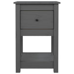 ZNTS Bedside Cabinet Grey 40x35x61.5 cm Solid Wood Pine 821733